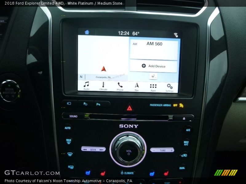 White Platinum / Medium Stone 2018 Ford Explorer Limited 4WD