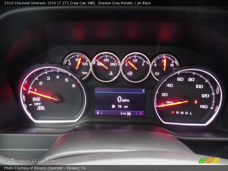 Shadow Gray Metallic / Jet Black 2019 Chevrolet Silverado 1500 LT Z71 Crew Cab 4WD