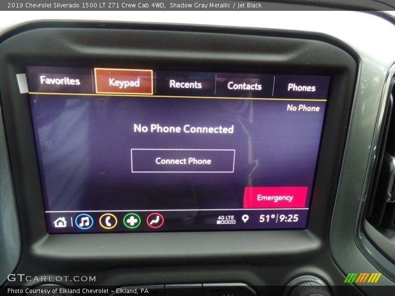Shadow Gray Metallic / Jet Black 2019 Chevrolet Silverado 1500 LT Z71 Crew Cab 4WD