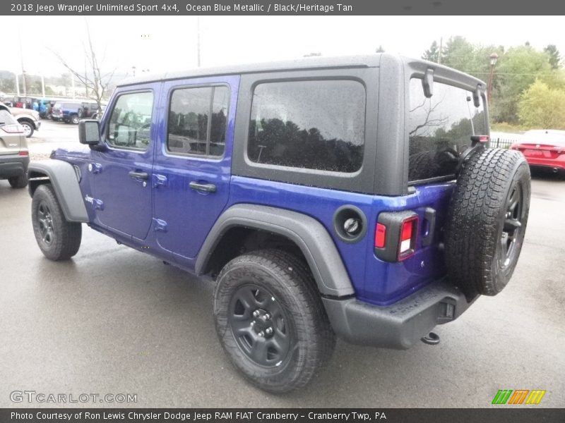 Ocean Blue Metallic / Black/Heritage Tan 2018 Jeep Wrangler Unlimited Sport 4x4