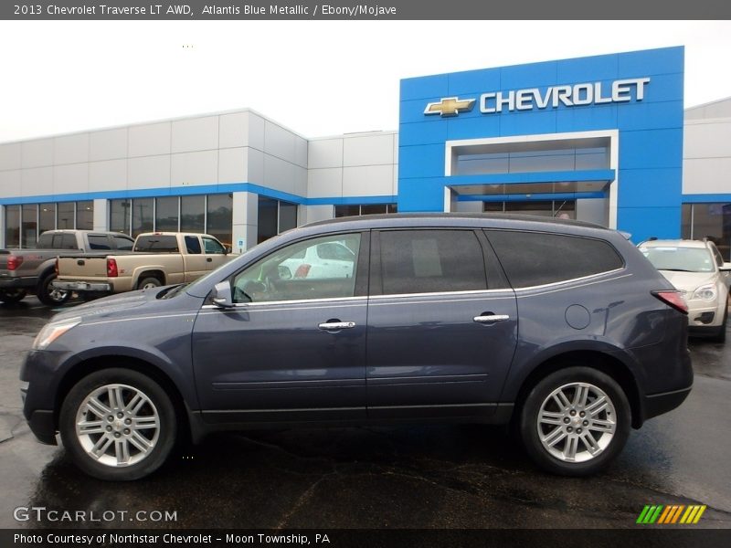 Atlantis Blue Metallic / Ebony/Mojave 2013 Chevrolet Traverse LT AWD