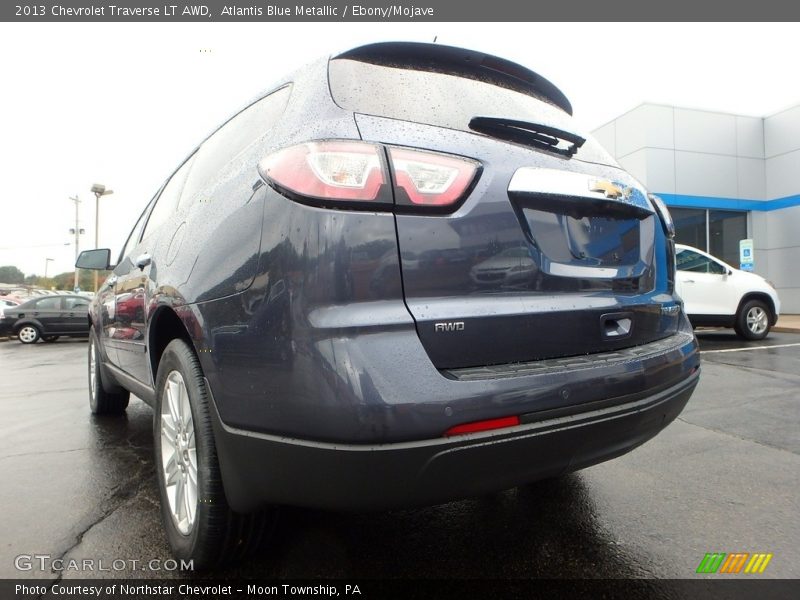 Atlantis Blue Metallic / Ebony/Mojave 2013 Chevrolet Traverse LT AWD
