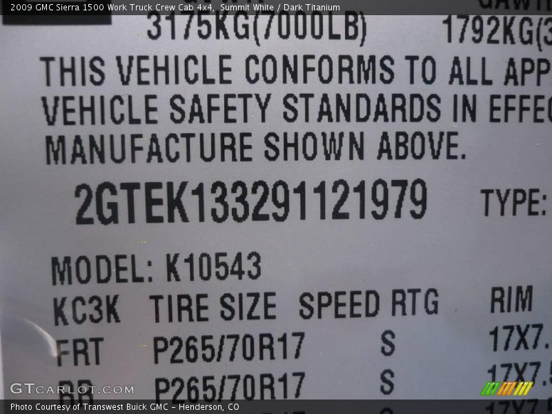 Summit White / Dark Titanium 2009 GMC Sierra 1500 Work Truck Crew Cab 4x4