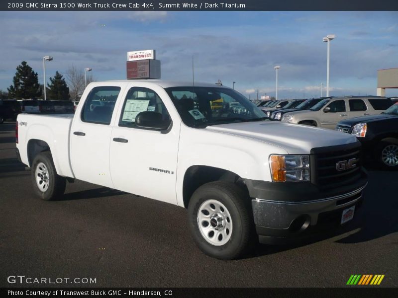Summit White / Dark Titanium 2009 GMC Sierra 1500 Work Truck Crew Cab 4x4