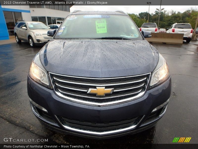 Atlantis Blue Metallic / Ebony/Mojave 2013 Chevrolet Traverse LT AWD