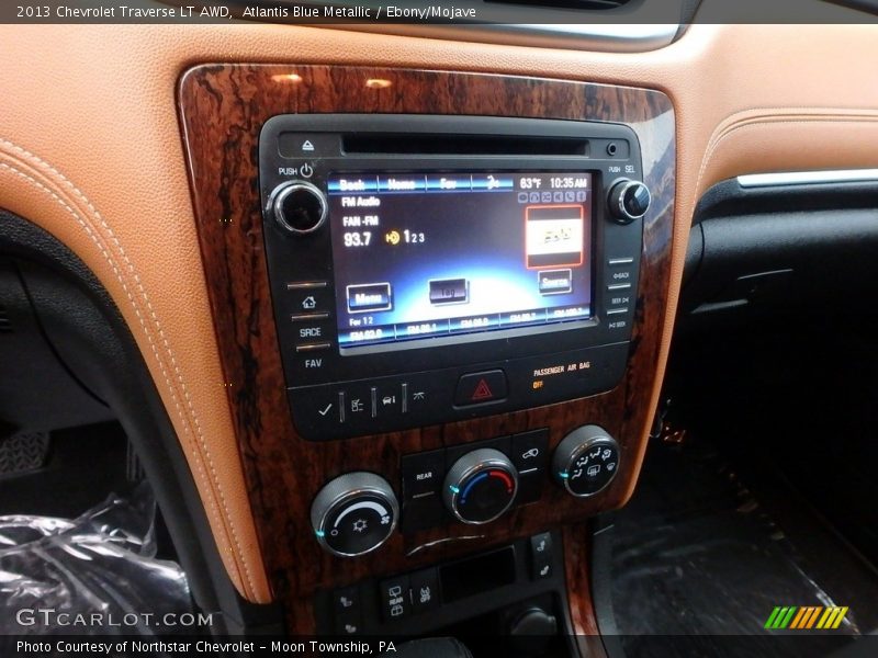 Atlantis Blue Metallic / Ebony/Mojave 2013 Chevrolet Traverse LT AWD
