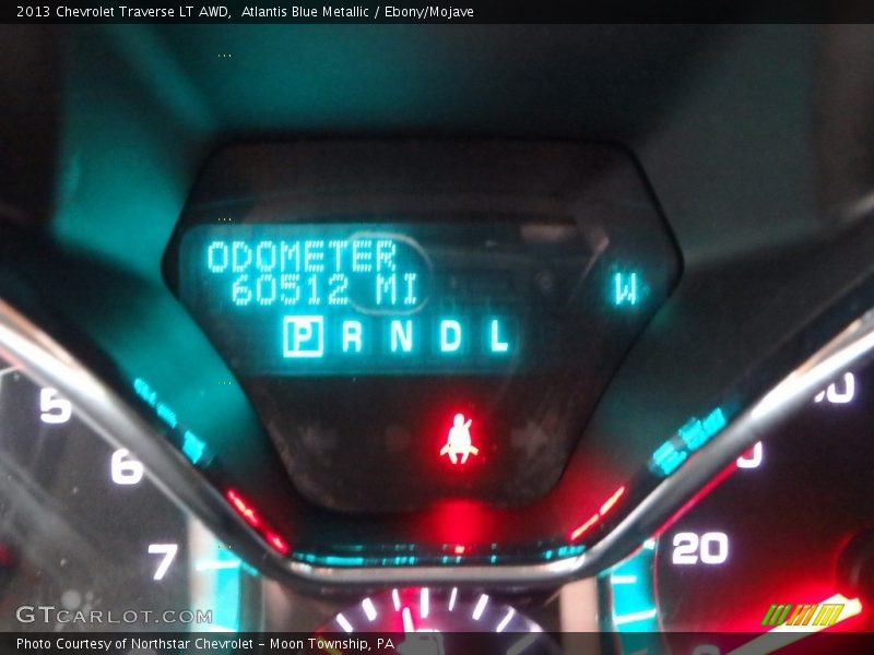Atlantis Blue Metallic / Ebony/Mojave 2013 Chevrolet Traverse LT AWD