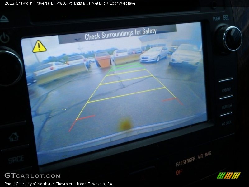 Atlantis Blue Metallic / Ebony/Mojave 2013 Chevrolet Traverse LT AWD