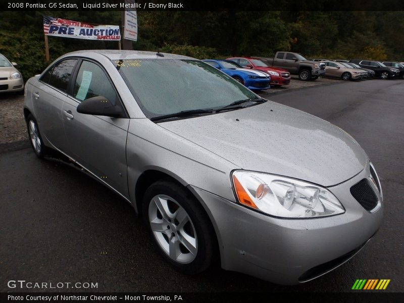 Liquid Silver Metallic / Ebony Black 2008 Pontiac G6 Sedan