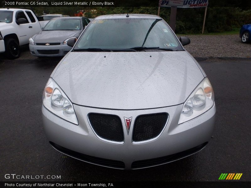 Liquid Silver Metallic / Ebony Black 2008 Pontiac G6 Sedan