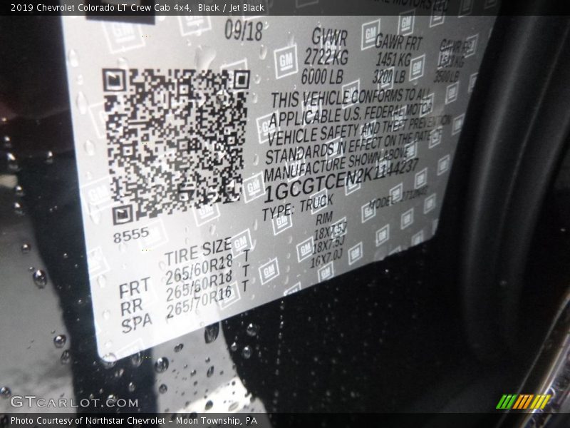 Black / Jet Black 2019 Chevrolet Colorado LT Crew Cab 4x4
