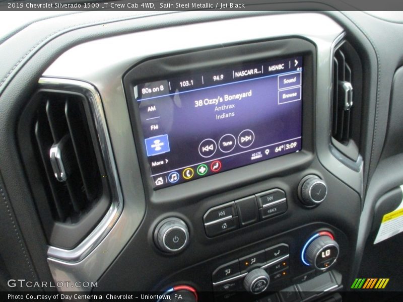 Satin Steel Metallic / Jet Black 2019 Chevrolet Silverado 1500 LT Crew Cab 4WD