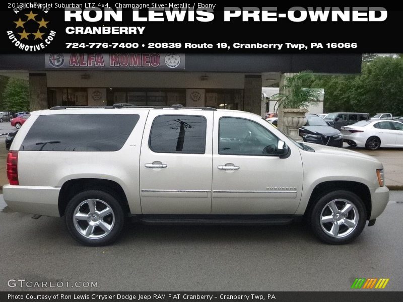 Champagne Silver Metallic / Ebony 2013 Chevrolet Suburban LTZ 4x4