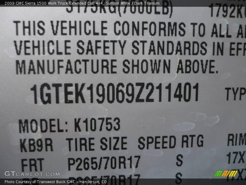 Summit White / Dark Titanium 2009 GMC Sierra 1500 Work Truck Extended Cab 4x4