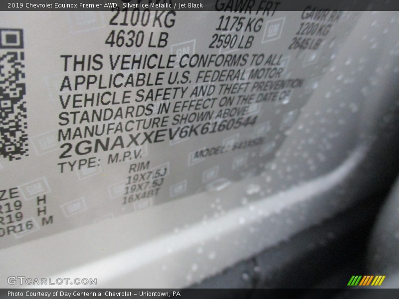 Silver Ice Metallic / Jet Black 2019 Chevrolet Equinox Premier AWD