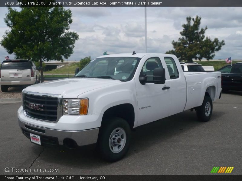 Summit White / Dark Titanium 2009 GMC Sierra 2500HD Work Truck Extended Cab 4x4