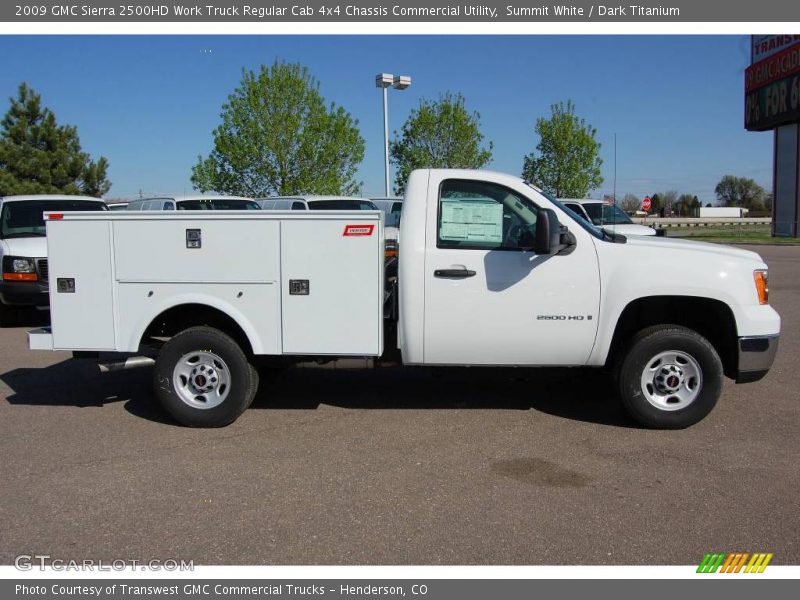 Summit White / Dark Titanium 2009 GMC Sierra 2500HD Work Truck Regular Cab 4x4 Chassis Commercial Utility