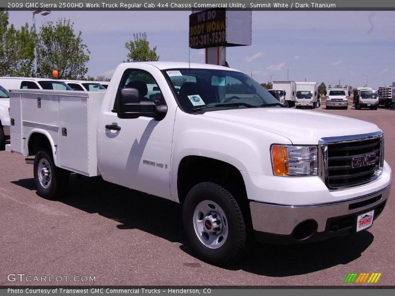 Summit White / Dark Titanium 2009 GMC Sierra 2500HD Work Truck Regular Cab 4x4 Chassis Commercial Utility