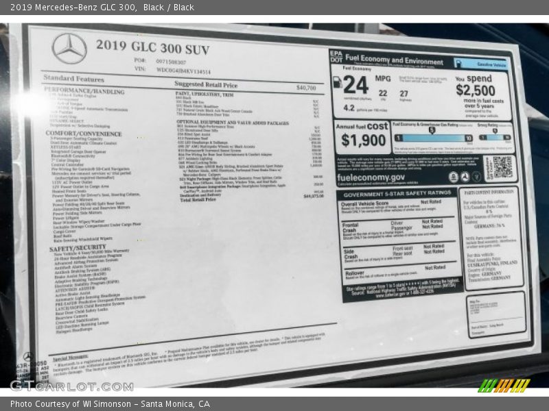 Black / Black 2019 Mercedes-Benz GLC 300