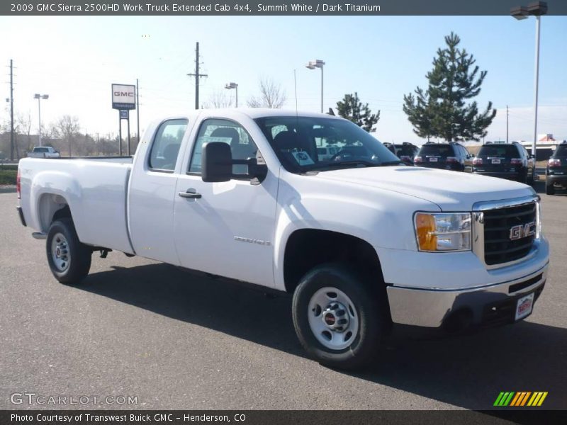 Summit White / Dark Titanium 2009 GMC Sierra 2500HD Work Truck Extended Cab 4x4