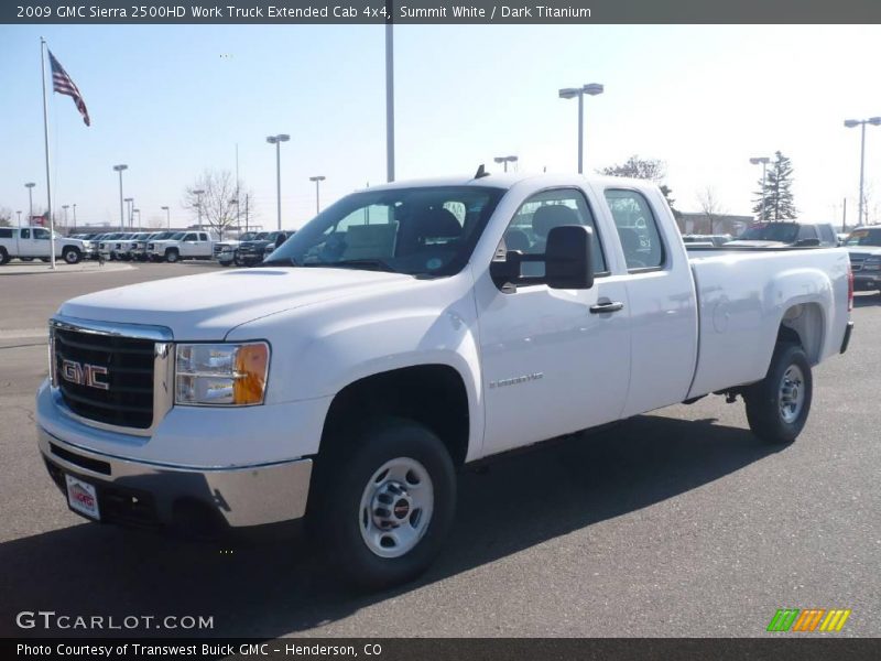 Summit White / Dark Titanium 2009 GMC Sierra 2500HD Work Truck Extended Cab 4x4