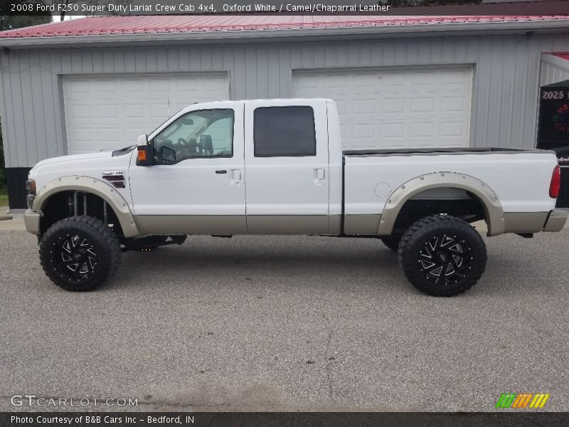 Oxford White / Camel/Chaparral Leather 2008 Ford F250 Super Duty Lariat Crew Cab 4x4