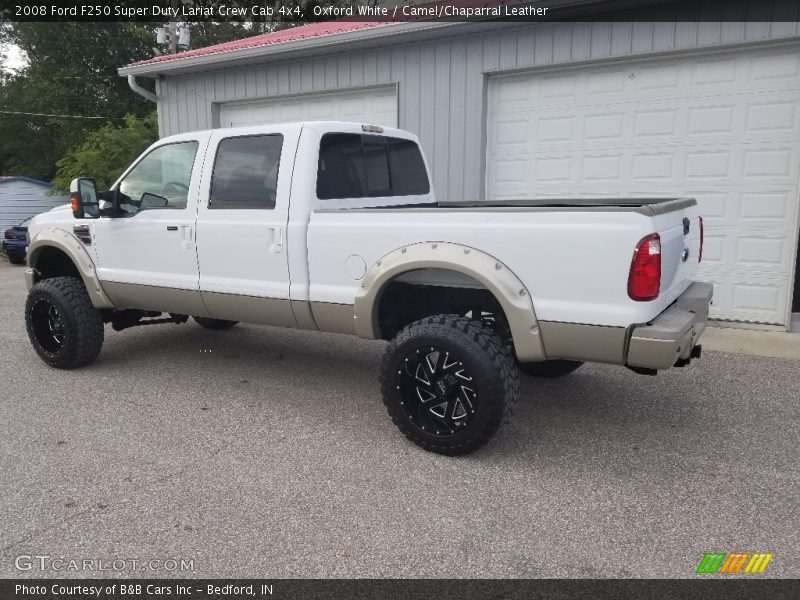 Oxford White / Camel/Chaparral Leather 2008 Ford F250 Super Duty Lariat Crew Cab 4x4