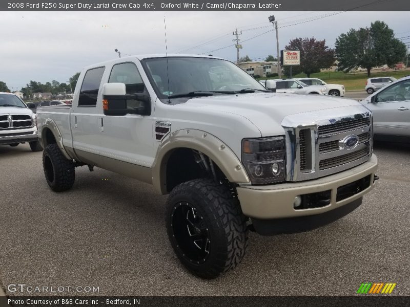 Oxford White / Camel/Chaparral Leather 2008 Ford F250 Super Duty Lariat Crew Cab 4x4