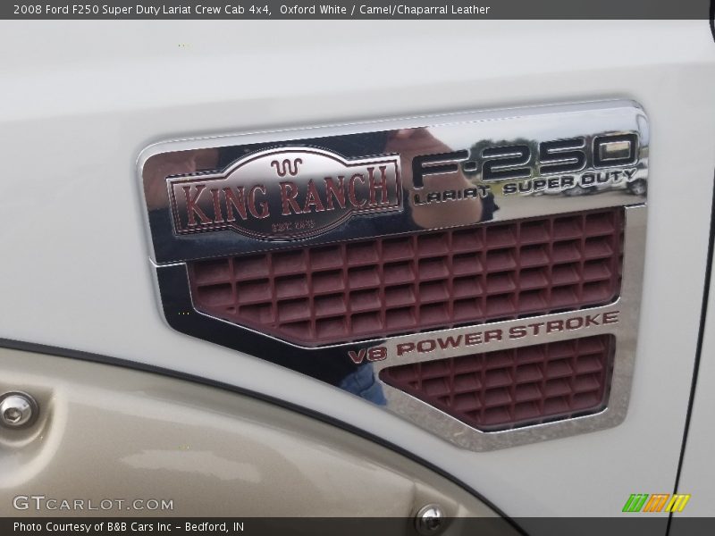 Oxford White / Camel/Chaparral Leather 2008 Ford F250 Super Duty Lariat Crew Cab 4x4