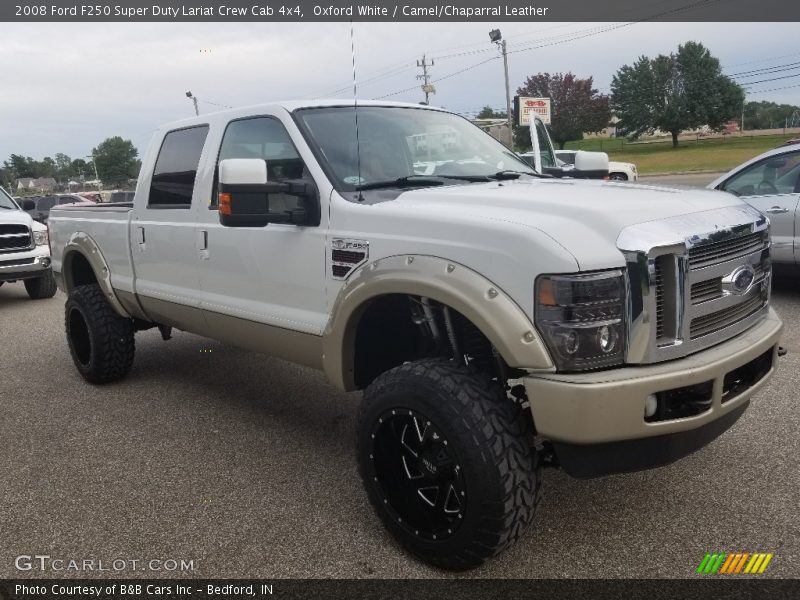 Oxford White / Camel/Chaparral Leather 2008 Ford F250 Super Duty Lariat Crew Cab 4x4