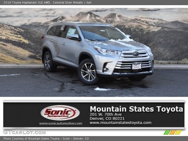 Celestial Silver Metallic / Ash 2019 Toyota Highlander XLE AWD