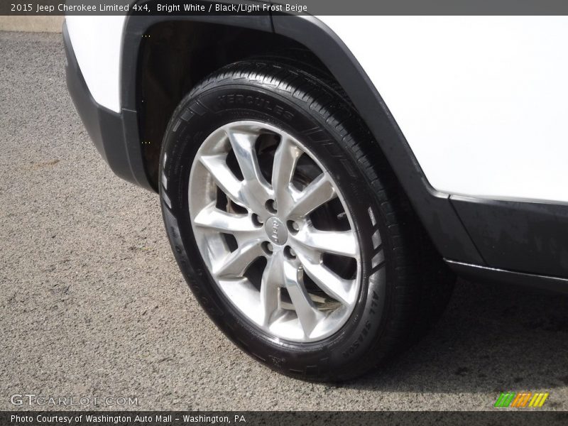 Bright White / Black/Light Frost Beige 2015 Jeep Cherokee Limited 4x4