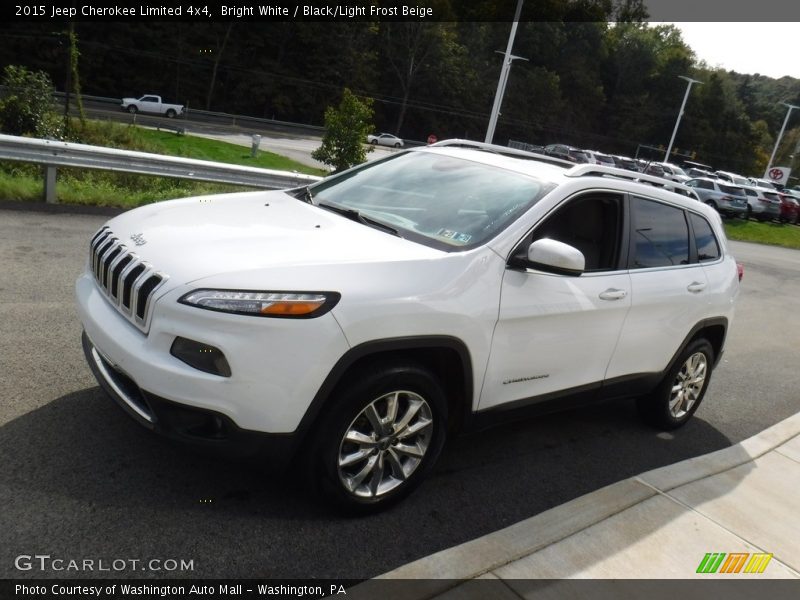 Bright White / Black/Light Frost Beige 2015 Jeep Cherokee Limited 4x4