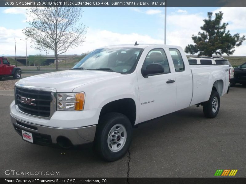 Summit White / Dark Titanium 2009 GMC Sierra 2500HD Work Truck Extended Cab 4x4