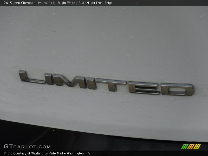 Bright White / Black/Light Frost Beige 2015 Jeep Cherokee Limited 4x4