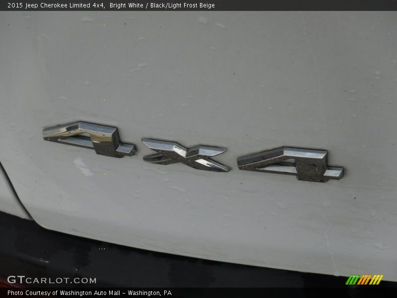 Bright White / Black/Light Frost Beige 2015 Jeep Cherokee Limited 4x4