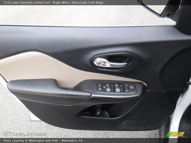 Bright White / Black/Light Frost Beige 2015 Jeep Cherokee Limited 4x4