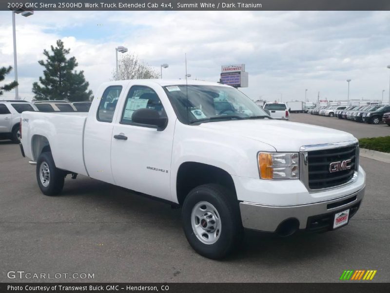 Summit White / Dark Titanium 2009 GMC Sierra 2500HD Work Truck Extended Cab 4x4