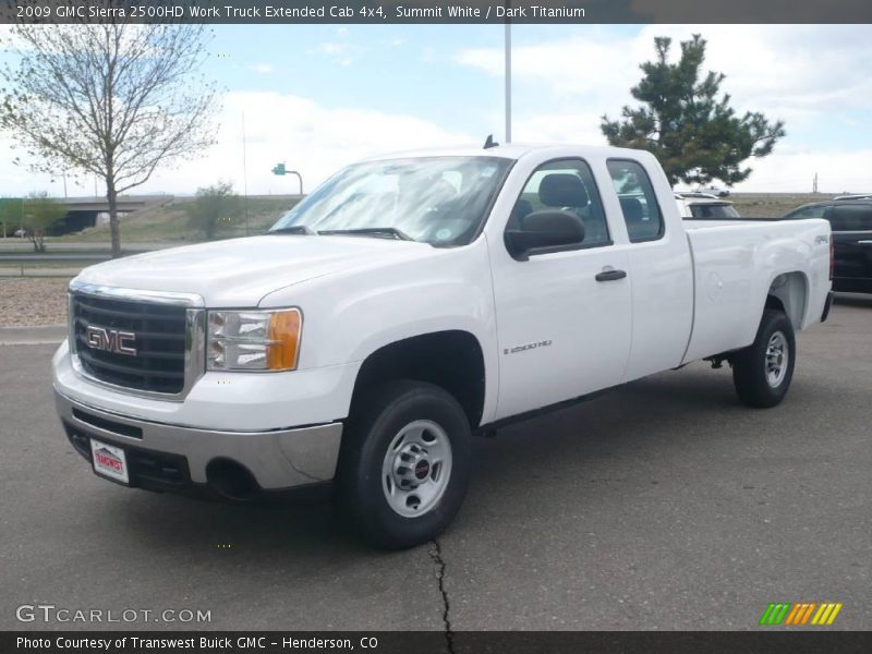 Summit White / Dark Titanium 2009 GMC Sierra 2500HD Work Truck Extended Cab 4x4