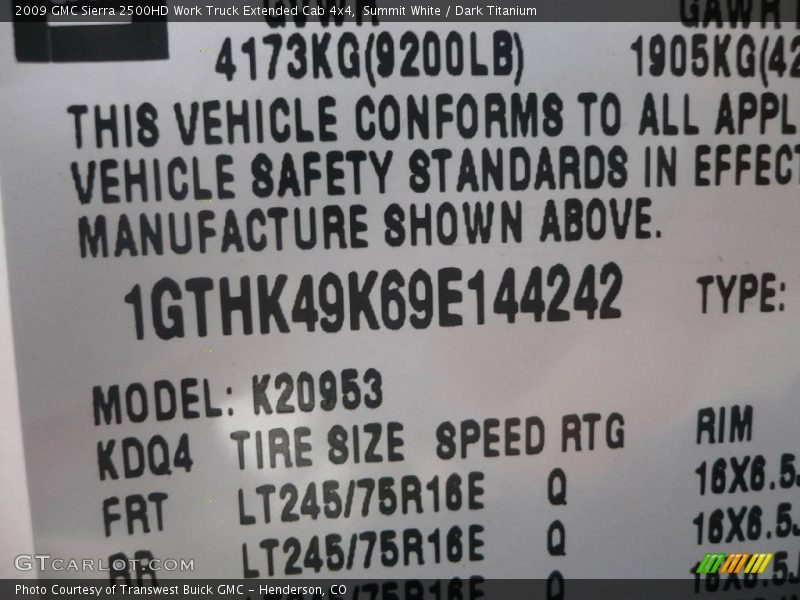 Summit White / Dark Titanium 2009 GMC Sierra 2500HD Work Truck Extended Cab 4x4