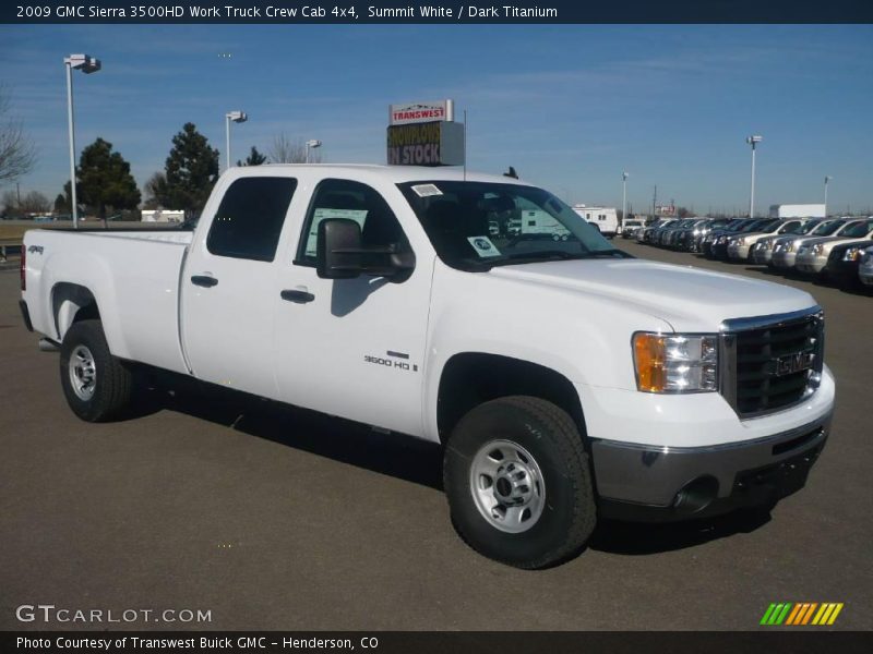 Summit White / Dark Titanium 2009 GMC Sierra 3500HD Work Truck Crew Cab 4x4