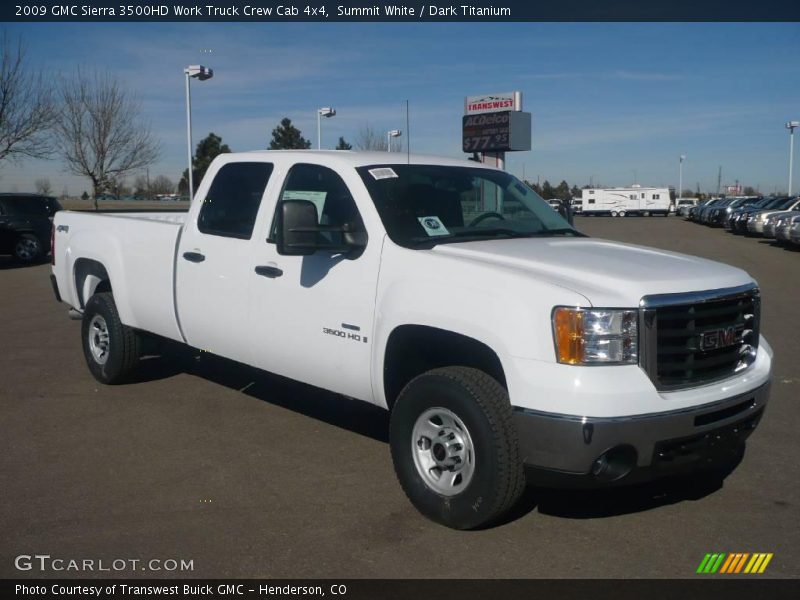 Summit White / Dark Titanium 2009 GMC Sierra 3500HD Work Truck Crew Cab 4x4