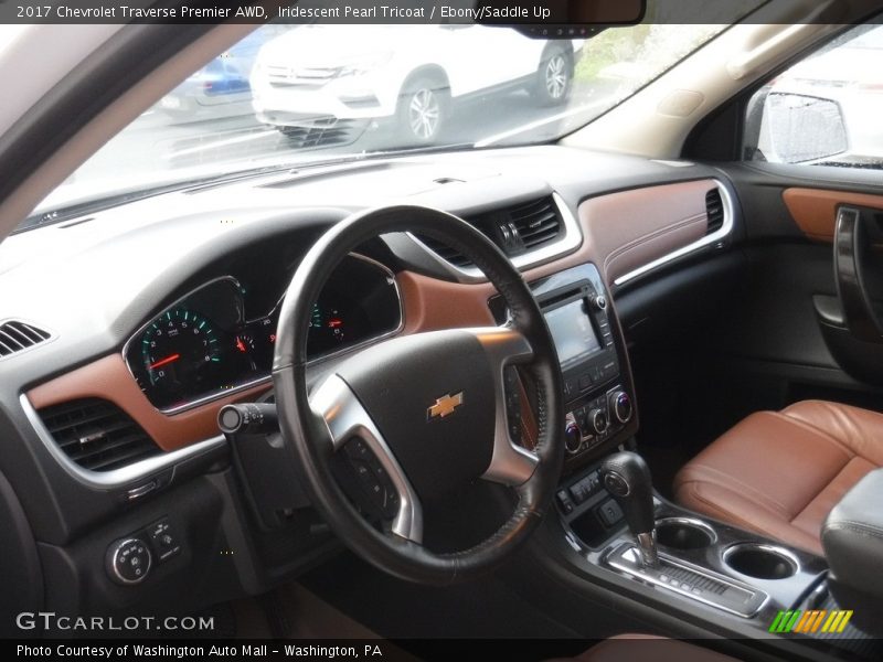 Iridescent Pearl Tricoat / Ebony/Saddle Up 2017 Chevrolet Traverse Premier AWD