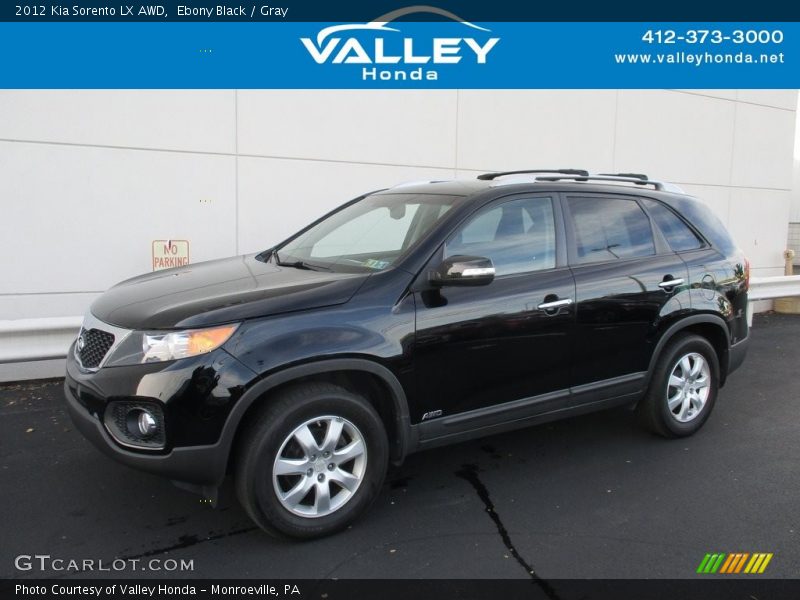Ebony Black / Gray 2012 Kia Sorento LX AWD