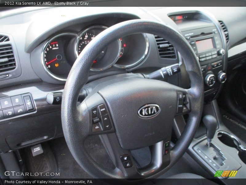 Ebony Black / Gray 2012 Kia Sorento LX AWD
