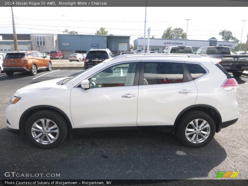 Moonlight White / Charcoal 2014 Nissan Rogue SV AWD