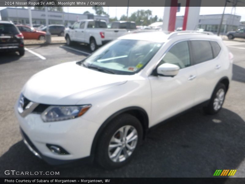 Moonlight White / Charcoal 2014 Nissan Rogue SV AWD