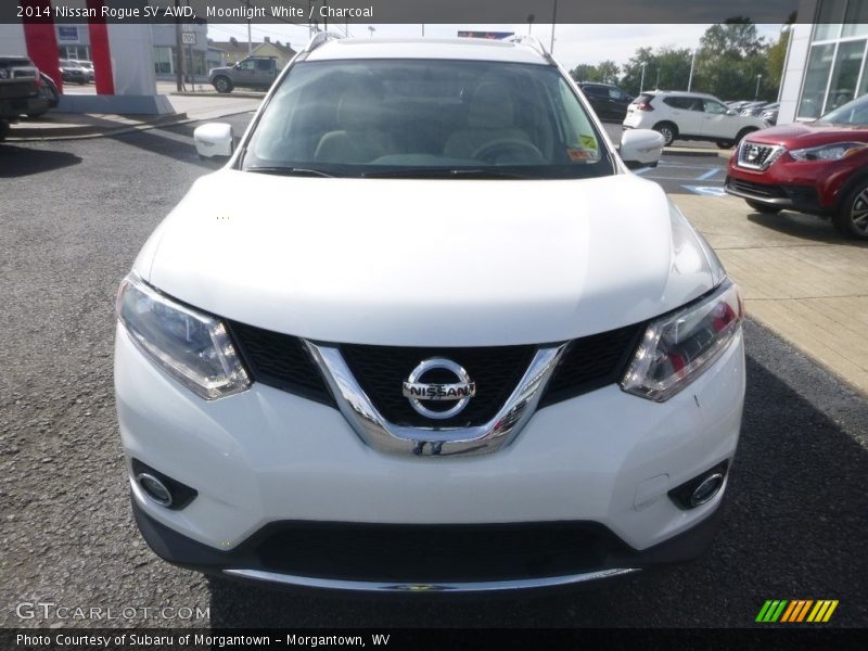 Moonlight White / Charcoal 2014 Nissan Rogue SV AWD