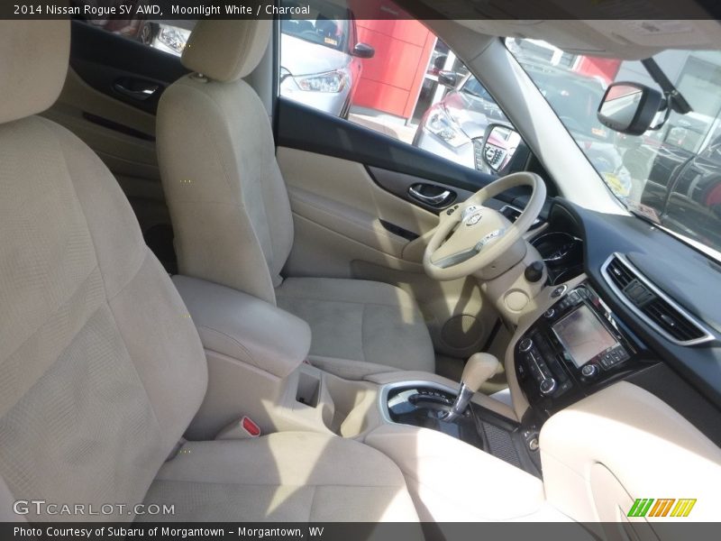 Moonlight White / Charcoal 2014 Nissan Rogue SV AWD