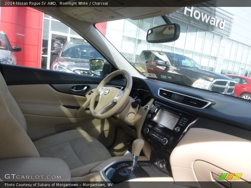 Moonlight White / Charcoal 2014 Nissan Rogue SV AWD